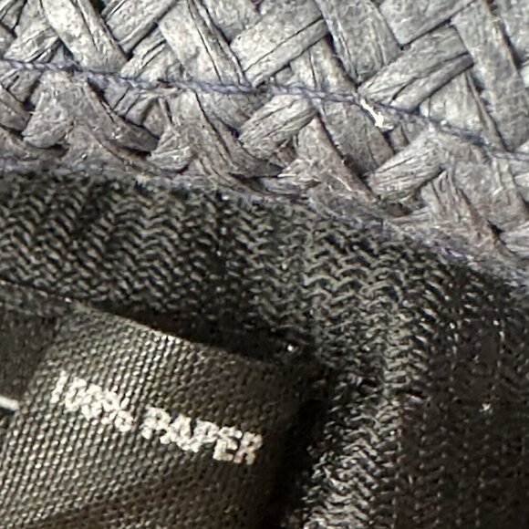 Goorin Bros. Mens Navy Gray Woven Straw Fedora Hat With White Ribbon Band 100% - Picture 14 of 14